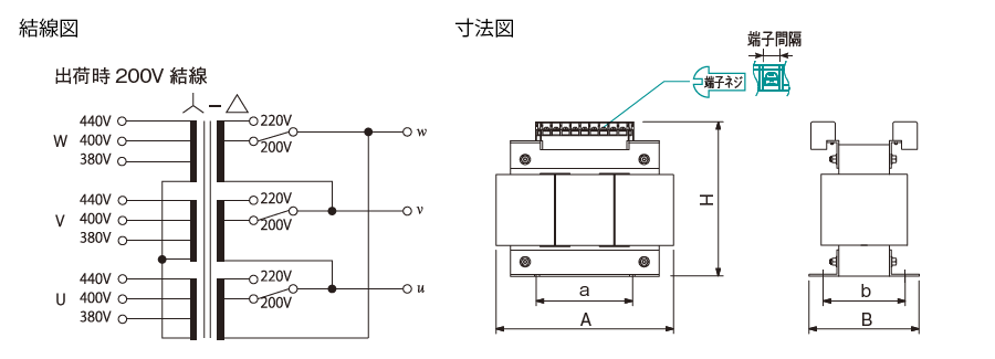 3LD 結線図、寸法図