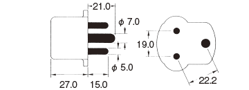 B3タイプ変換プラグ寸法図