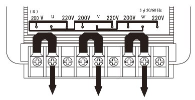 出力200V 使用時出荷時の設定