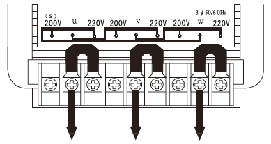 出力220V 使用時の設定