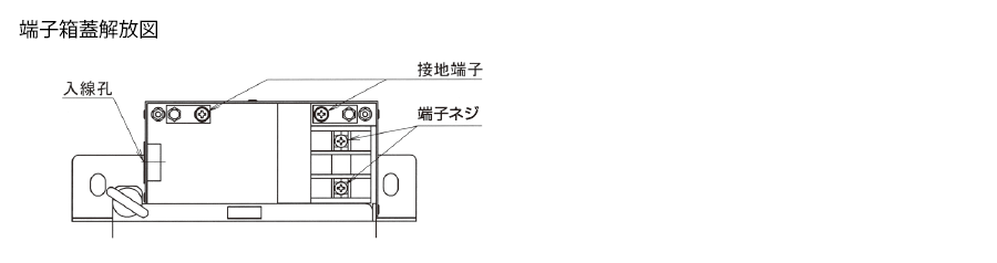 ノイズ防止トランスNT 端子箱蓋解放図